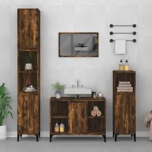Comparateur de prix : vidaXL Ensemble de meubles de salle de bain 3 pcs Chêne fumé