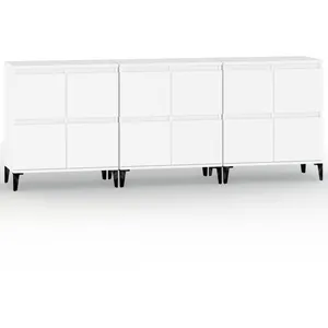 vidaXL Buffets 3 pcs blanc 60x35x70 cm bois d'ingénierie pas cher