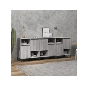 vidaXL Buffets 3 pcs sonoma gris 60x35x70 cm bois d'ingénierie pas cher