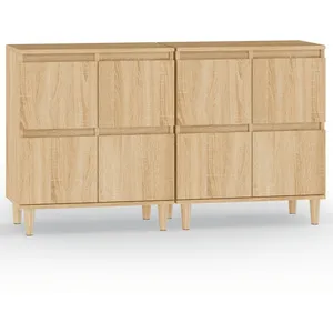 vidaXL Buffets 2 pcs chêne sonoma 60x35x70 cm bois d'ingénierie