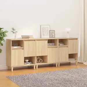 vidaXL Buffets 3 pcs chêne sonoma 60x35x70 cm bois d'ingénierie pas cher