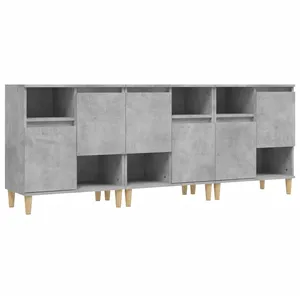 Comparateur de prix : vidaXL Buffets 3 pcs gris béton 60x35x70 cm bois d'ingénierie