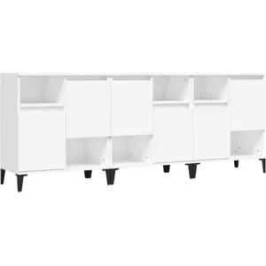 vidaXL Buffets 3 pcs blanc 60x35x70 cm bois d'ingénierie