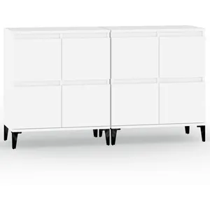 vidaXL Buffets 2 pcs blanc 60x35x70 cm bois d'ingénierie pas cher