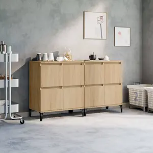 VIDAXL Buffets 2 pcs chêne sonoma 60x35x70 cm bois d'ingénierie pas cher