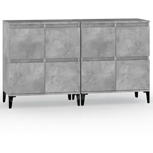 vidaXL Buffets 2 pcs gris béton 60x35x70 cm bois d'ingénierie pas cher