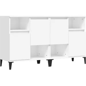vidaXL Buffets 2 pcs blanc 60x35x70 cm bois d'ingénierie pas cher