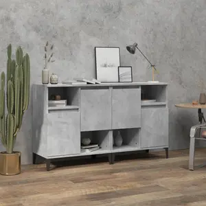 vidaXL Buffets 2 pcs gris béton 60x35x70 cm bois d'ingénierie pas cher