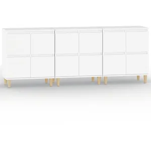 vidaXL Buffets 3 pcs blanc 60x35x70 cm bois d'ingénierie