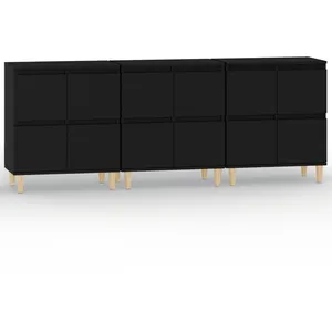 Comparateur de prix : vidaXL Buffets 3 pcs noir 60x35x70 cm bois d'ingénierie