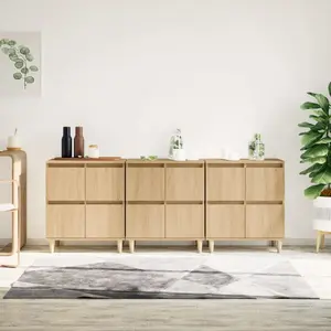 vidaXL Buffets 3 pcs chêne sonoma 60x35x70 cm bois d'ingénierie pas cher