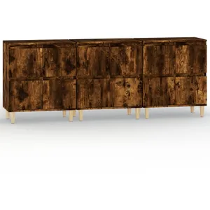 vidaXL Buffets 3 pcs chêne fumé 60x35x70 cm bois d'ingénierie pas cher
