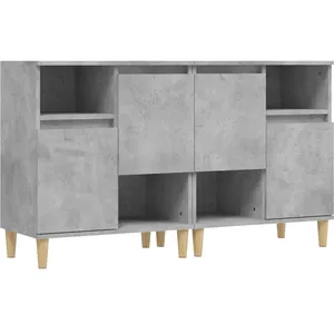 vidaXL Buffets 2 pcs gris béton 60x35x70 cm bois d'ingénierie