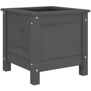 vidaXL Jardinière gris 40x40x39 cm bois massif de pin pas cher