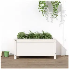 vidaXL Jardinière blanc 82,5x40x39 cm bois massif de pin pas cher