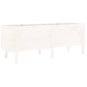 vidaXL Lit surélevé de jardin blanc 160x50x57 cm bois de pin massif pas cher