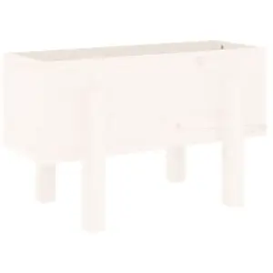 Comparateur de prix : vidaXL Jardinière blanc 62x30x38 cm bois massif de pin