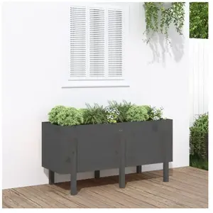 vidaXL Lit surélevé de jardin gris 121x50x57 cm bois de pin massif pas cher