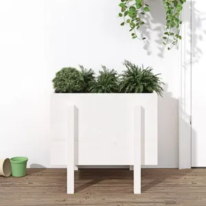 vidaXL Jardinière blanc 62x50x57 cm bois massif de pin pas cher
