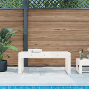 vidaXL Banc de jardin blanc 110x38x45 cm bois massif de pin pas cher