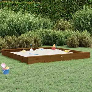 Comparateur de prix : vidaXL Bac à sable avec sièges marron miel carré bois de pin massif