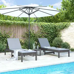 Comparateur de prix : Vidaxl chaises longues lot de 2 gris 199,5x60x74 cm bois massif de pin