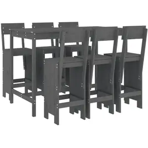 Comparateur de prix : vidaXL Ensemble de bar de jardin 7 pcs gris bois de pin massif