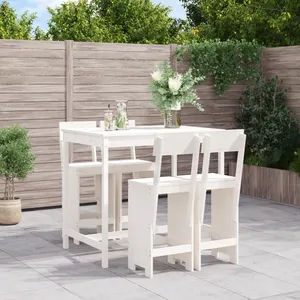 vidaXL Ensemble de bar de jardin 5 pcs blanc bois massif de pin pas cher