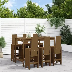 vidaXL Ensemble de bar de jardin 7 pcs marron miel bois de pin massif pas cher