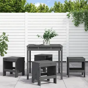 vidaXL Ensemble à manger de jardin 5pcs gris bois massif de pin pas cher