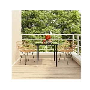 vidaXL Ensemble à manger de jardin 3 pcs Résine tressée pas cher