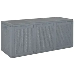 Comparateur de prix : vidaXL Boîte de rangement de jardin gris PP rotin 270 L