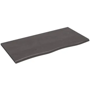 vidaXL Étagère murale marron foncé 100x50x2cm bois chêne massif traité pas cher