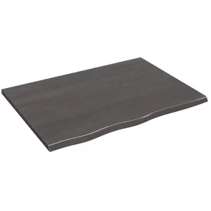 vidaXL Étagère murale marron foncé 80x60x2 cm bois chêne massif traité pas cher