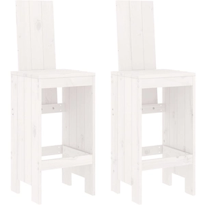 vidaXL Tabourets de bar 2 pcs blanc 40x42x120 cm bois massif de pin pas cher