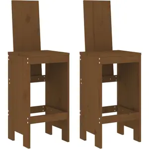 vidaXL Tabourets 2 pcs marron miel 40x42x120 cm bois massif de pin pas cher