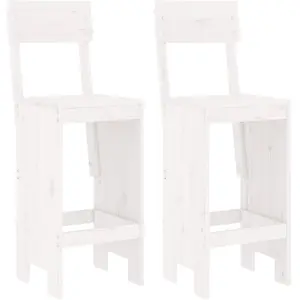 vidaXL Tabourets de bar 2 pcs blanc 40x48,5x115,5cm bois massif de pin pas cher
