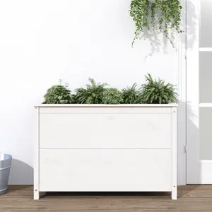 vidaXL Lit surélevé de jardin blanc 119,5x40x78 cm bois de pin massif pas cher