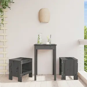 vidaXL Tabourets de jardin 2 pcs gris 40x36x45 cm bois massif de pin pas cher