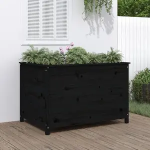Comparateur de prix : vidaXL Lit surélevé de jardin noir 119,5x82,5x78 cm bois de pin massif