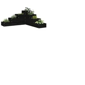 vidaXL Jardinière 4 niveaux 80,5x79x36 cm noir bois de pin massif pas cher