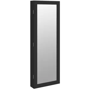 Comparateur de prix : vidaXL Armoire à bijoux avec miroir et éclairage LED mural noir