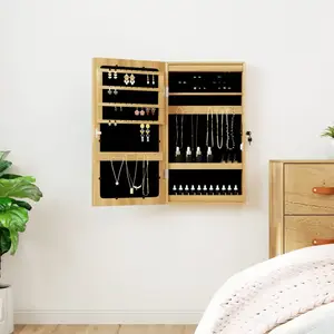 vidaXL Armoire à bijoux avec miroir et éclairage LED mural