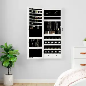 Comparateur de prix : vidaXL Armoire à bijoux avec miroir et éclairage LED mural blanc