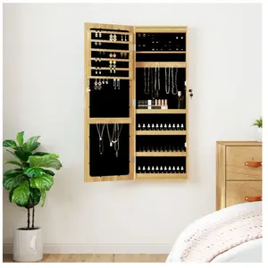 vidaXL Armoire à bijoux avec miroir et éclairage LED mural