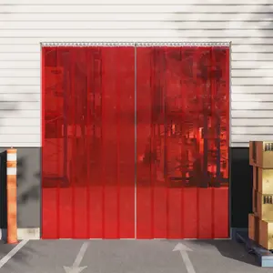 Comparateur de prix : vidaXL Rideau de porte rouge 200 mmx1,6 mm 10 m PVC