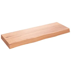 Comparateur de prix : vidaXL Étagère murale marron clair bois chêne massif traité