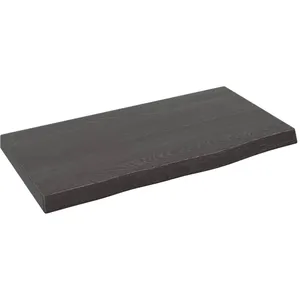 vidaXL Étagère murale marron foncé 40x20x2 cm bois chêne massif traité pas cher