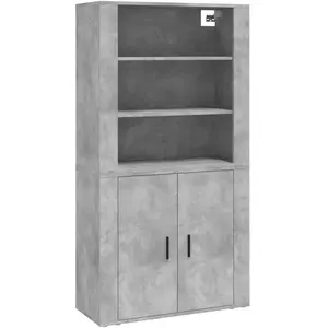 vidaXL Buffet haut Gris béton Bois d'ingénierie pas cher