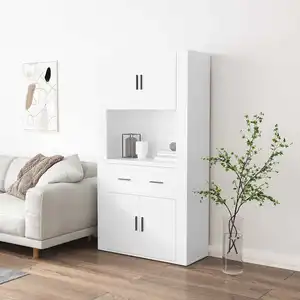 vidaXL Buffet haut Blanc Bois d'ingénierie pas cher
